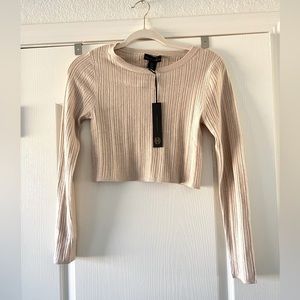 NWT House of Harlow Ribbed Crop Long Sleeve